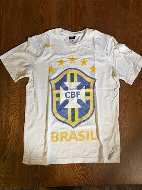 Nike White Brasil Crest Graphic Short Sleeve Tee